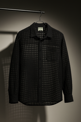 Black Sheer Check Shirt